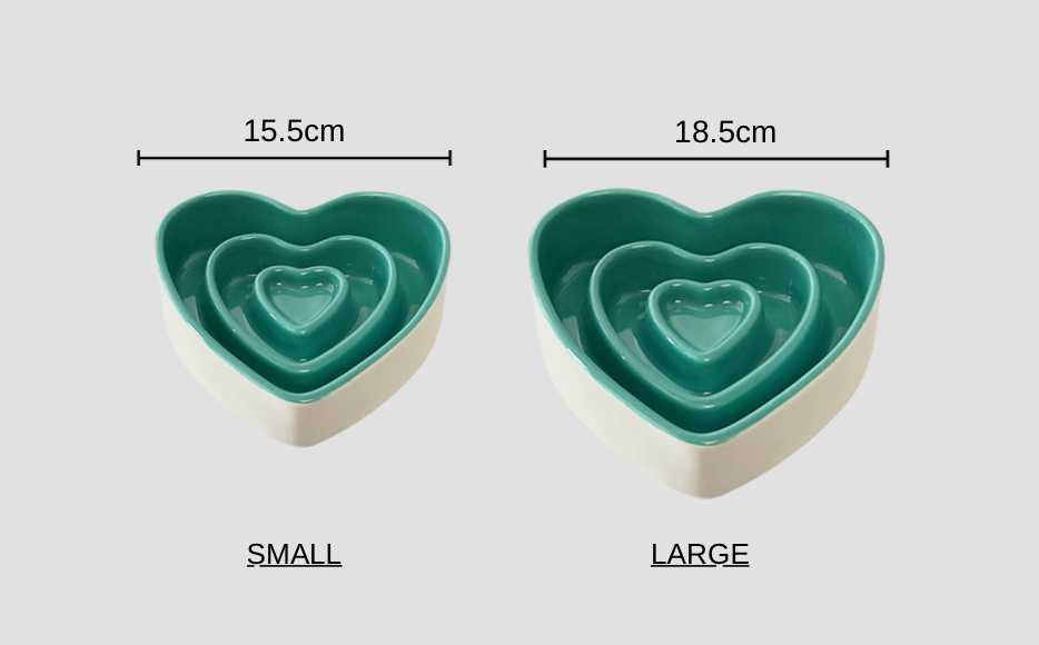 ceramic slow feeder - heart